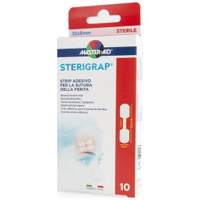 Master Aid Sterigrap 32mmx8mm - Ταινίες Σύγκλισης Τραυμάτων 10Τμχ.